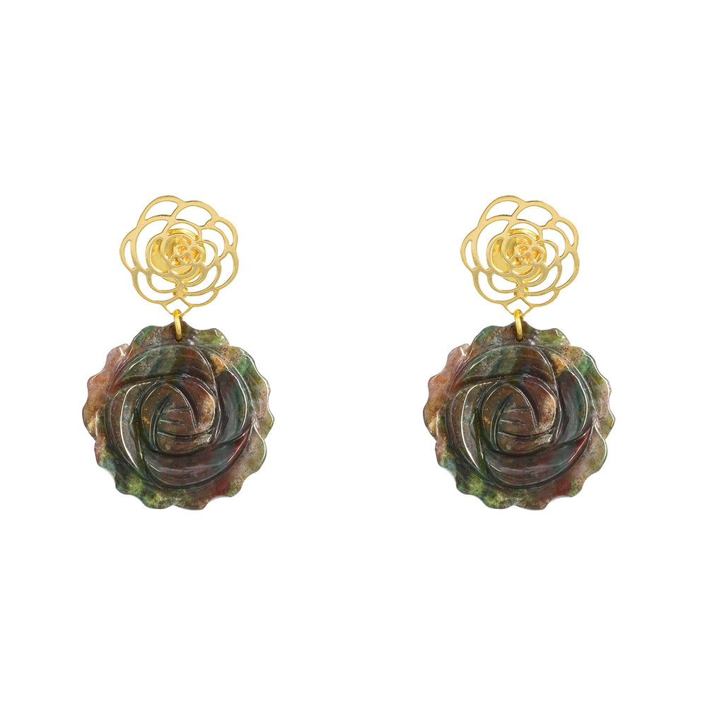 Camellia Green Earrings