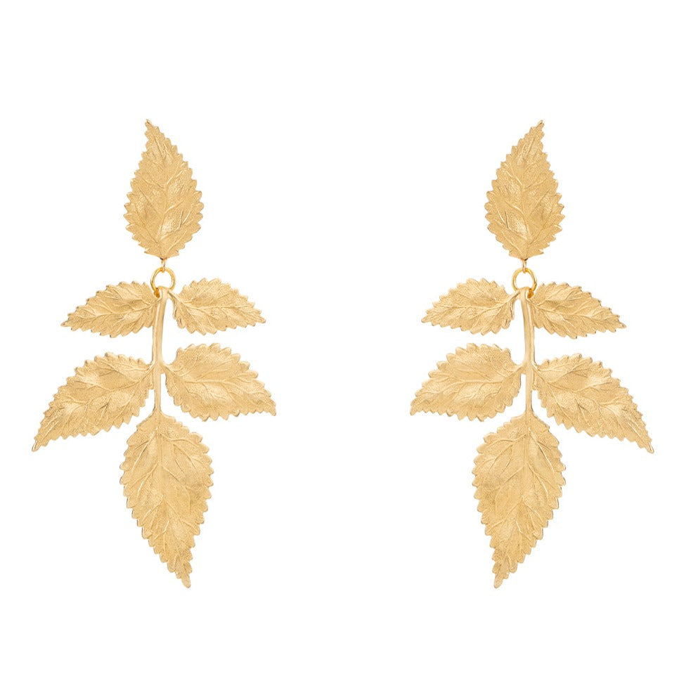 Pat's Golden Leaf Clip Earrings