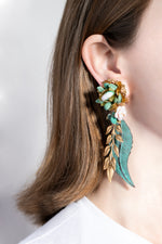 Green leaf Earring