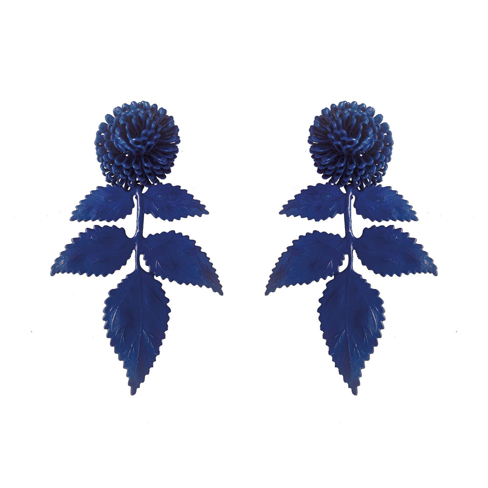 Blue Leaf Earrings