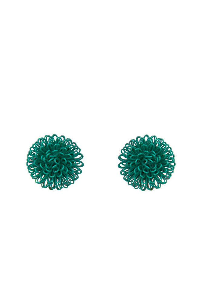 
            
                Load image into Gallery viewer, Green Single Clip Pompom Earrings
            
        