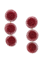 Red Pompom Earrings
