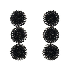 
            
                Load image into Gallery viewer, Pompom Earrings - Black
            
        